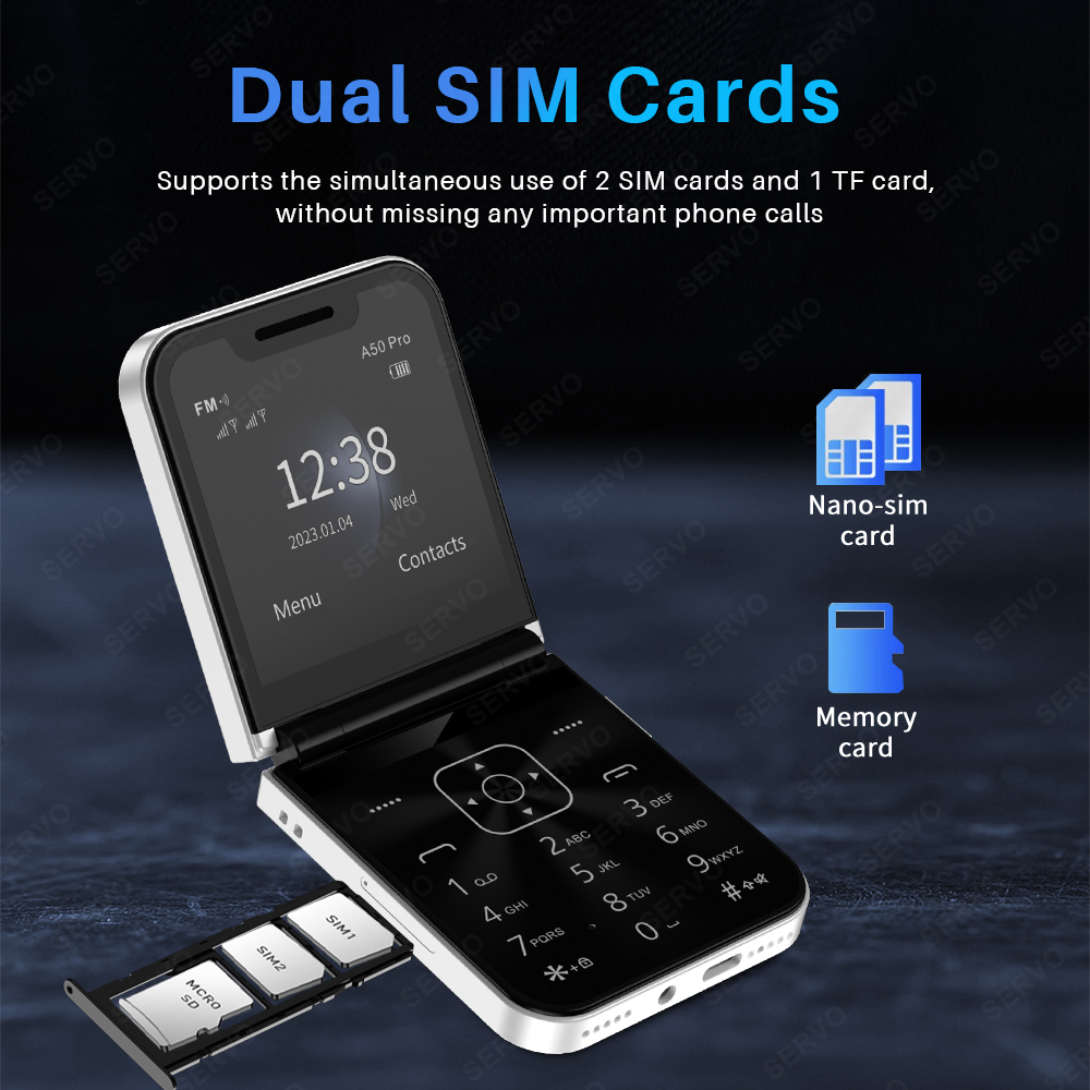 SERVO A50 PRO Flip Mobile Phon - Tft Display 2.4 ulasan dan harga